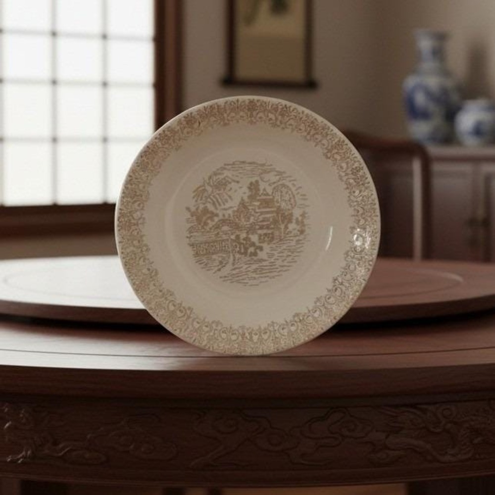Cronin China Asian Theme Bowl, Gold Gild Vintage Porcelain Replacement Tableware
